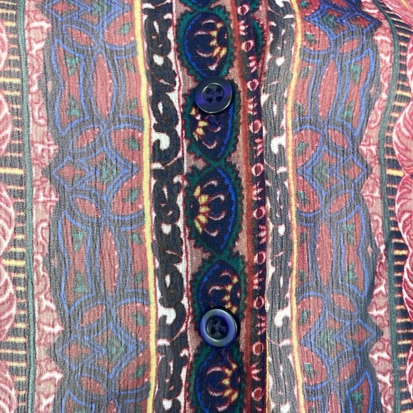 Staring at Stars Boho Kaleidoscope Button Down Sleeveless Blouse. Size Medium. - Picture 6 of 12